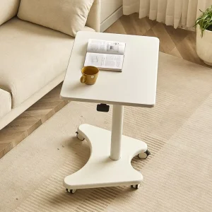 Pneumatic Gas Portable Height Adjustable Standing Laptop Home Office Work Overbed Desk with 0 90 Angle Tiltable Metal Desktop