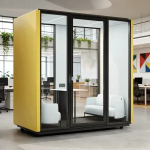 Pods Prefabricated Mini Prefab Acoustic Soundproof Movable Glass Workplace Booth with Self Privacy for Custom Home Office