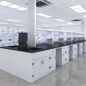 Polypropylene Laboratory Grade Furniture Floor Mounted PP Lab Bench Lab Island Bench for Hospital