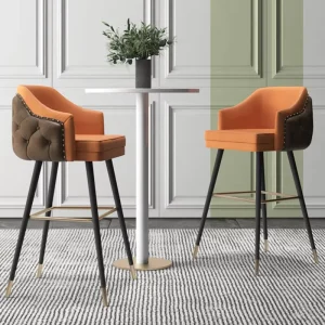 Popular Classic Leather Bar Chair High Quality Bar Stool for Home Use Modern Simple Designer High Stool Bar Chair