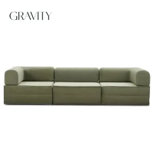 Popular Comfortable Cotton Filled Compressible Three Seat Sofa Bed for Hotel Apartment Modern