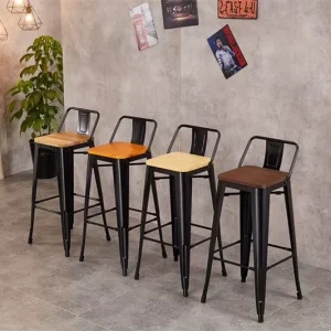Popular Design Commercial Furniture Wooden Metal bar Chair