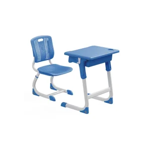 Popular Durable Modern Plastic School Furniture Student Table and Chair Sets with Steel Frame