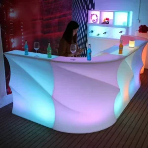 Popular Illuminated Mobile Bistro Restaurant Creative Event Commercial Reception Outdoor PVC Waterproof Cocktail Bar Counter