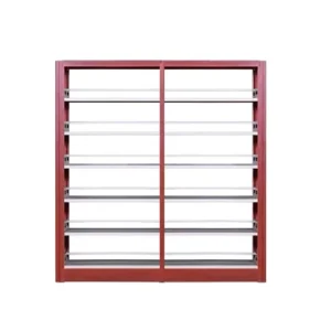 Popular Library and Equipment Material Multi level Store Display Shelves Furniture Design Rack Metal Sliding Door Book Shelf