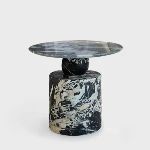 Popular New Design Round Marble Top Extendable Convertible Coffee Table Modern Living Room Furniture for Hotel Villa Decoration