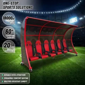 Popular Outdoor Aluminum Team Shelter Player Seating Substitute Bench Used for Football Court