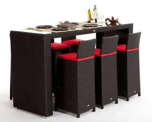 Popular Weather Resistant 7pcs Set Patio Garden Park Bar Furniture Set