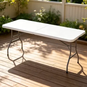 Portable 180cm HDPE Blow Molded Folding Stackable Long Table for Conference Training Banquet Dining Courtyard Home Outdoor