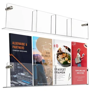 Portable Acrylic Wall mounted Brochure Holder Stand Easy Assembly for Flyers & Magazines