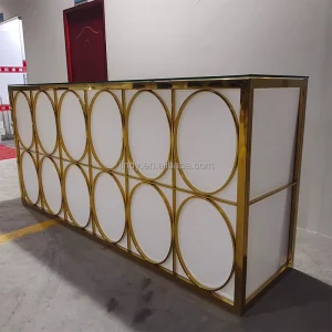 Portable Bar Table Simple Modern Pub Used Stainless Steel Table Bar Counter for Cafe Glass Bar Tables for Night Clubs