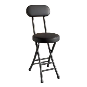 Portable Collapsible Modern Strong Restaurant Hotel Bar Stool Foldable Cushioned Leather Seat Metal Frame Counter Height
