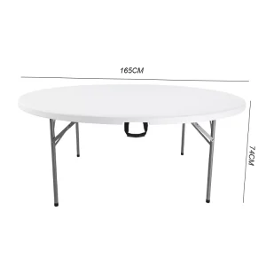Portable Durable Outdoor Catering HDPE Foldable Plastic Folding Round Tables for Events Wedding Banquet Party Dining