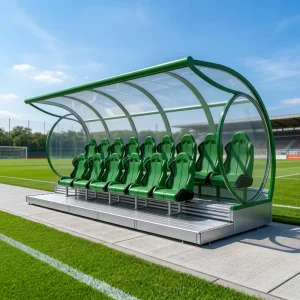 Portable Elite Soccer Bench Players Substitute Dugout Mobile Football Team Shelter for Football Field Sideline Rest