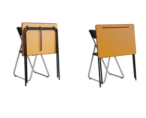 Portable Foldable Wood Desk & Chair Set Hospital Waiting Areas Stackable School Desk University Student Office Study Chair