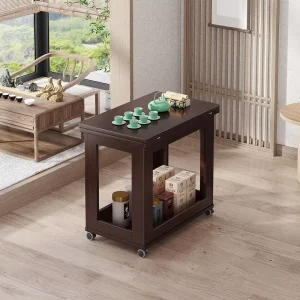 Portable Folding Bamboo Coffee Table Wabi sabi Style Modern Light Luxury High End Living Room Square End Table Sofa Side Table