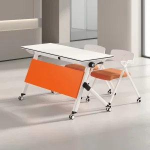 Portable Folding Desk with Wheels Folding Learning Desk in Office Meeting Training Room