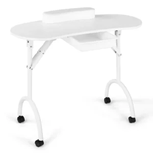 Portable Folding Manicure Table With Built in Dust Collector Nail Art Station With Hand Pillow