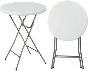 Portable High Top Plastic Folding Bar Table for Home Gym Workshop School Supermarket Hospital Outdoor Bistro Cocktail for Hotels