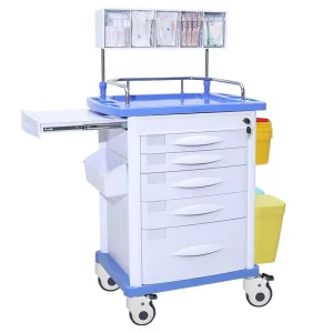 Portable Hospital ABS Emergency Treatment Trolley Medical Cart Trolley for Hospital Medical Trolley Cart