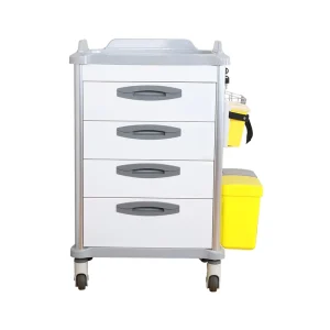 Portable Hospital ABS Plus Aluminum Alloy Emergency Crash Drawer Trolley Silent Universal Nursing Cart with Locking Rescue Car