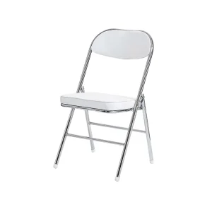 Portable Industrial Steel Iron Metal Chairs With Seat Leather Folding Chairs for Events