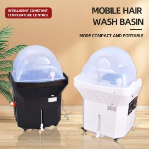 Portable Japanese Style Beauty Salon Furniture Portable Plastic Shampoo Basin with 60L Water Tank