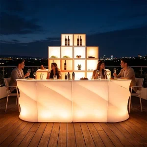 Portable LED Bar Counter Outdoor RGB Waterproof Light up Furniture for Bars Beach Party Event