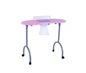 Portable Manicure Table Simple Single pink Foldable Beauty Shop Nail Salon Easy to Carry Manicure Table