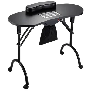Portable Modern Design Manicure Desk Durable Nail Table Station with Vacuum for Salon Technician Free Carry Bag