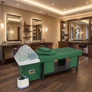 Portable Modern Shampooing Chair for Barber Shop and Living Room Use Ceramic Basin Stainless Steel Frame