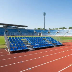 Portable Modular Bench for Stadium Events and Sports Competitions with Heavy Duty Frame and High Load Capacity