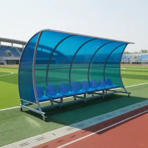 Portable Modular coach rest bench reserved player bench 8 seats soccer dugouts
