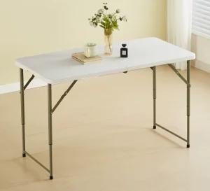 Portable Outdoor Plastic Folding in Half Table White HDPE Square Tables for Wedding Events Party Use Meeting Room Desk