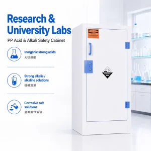 Portable PP Acid Resistant Safety Cabinet Double Lock Storage Cabinet for Lab Acid Alkali Reagents