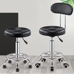 Portable PU Bar Stools Chairs Adjustable Ergonomic Salon and Office Desk Chair