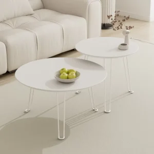 Portable Round Coffee Table Modern Decorative Multifunctional Side Table Suitable for Outdoor Camping and Small Space Home Use