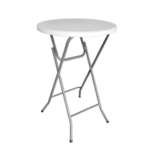 Portable Round White HDPE bar High Folding Table Cocktail Table Suitable for Outdoor and Hotel Dining