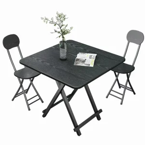 Portable Simple Restaurant Folding Wedding Banquet Dining Furniture Outdoor Round Tables and Chairs Set