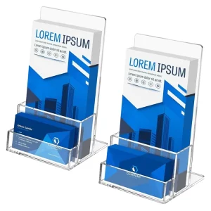 Portable Transparent Desktop Acrylic Display Stand for Business Card Menu Magazine Advertising Customizable Acrylic Stand