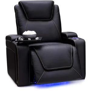 Powered Heated Massage Recliner Theater Chair Headrest Home Theater Leather Recline Sofa Chair Cinema Seats Recliner