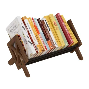 Practical Wood Tilt Angle Design Desktop CD Magazine Books Bookshelves Storage Rack Shelf Organizer