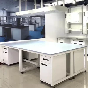 Precision Steel Frame Lab Workbenches High strength Side Tables Multi functional Lab Furniture