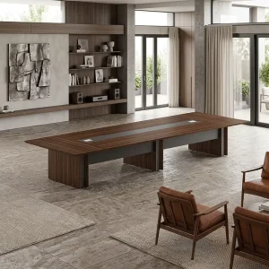 Premium 4.4M Executive Conference Table Modular Boardroom Desk High Gloss Laminate Steel Frame Office Meeting Furniture