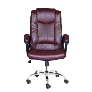 Premium Black Leather High Back Swivel Office Chair Adjustable Height with Rocking Function Executive Chair Meeting Room