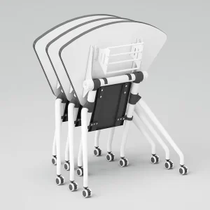 Premium Commercial Use Training Table Wood Foldable Castors Steel Legs Storage Rack Modern Design Convertible Extendable 3 Year