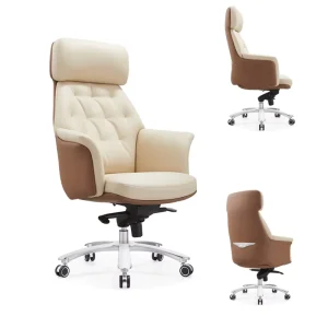 Premium Elegant Directe Ergonomic Executive Boss Level High Back Comfortable Lumbar Supportive PULeather Office Chair for Office