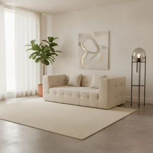 Premium Fabric Block Sofa Vacuum Packed Compressed Two Seater Couch for Modern Residential Commercial Furniture