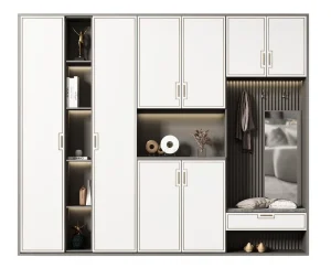 Premium Large Capacity Multi Layer Shoe Cabinet with Drawers for Hotel and Public Lobby Layout