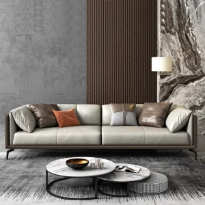 Premium Leather Sofa Italian Custom Sofa Set High End Sectional Living Room Office Reception Lounge